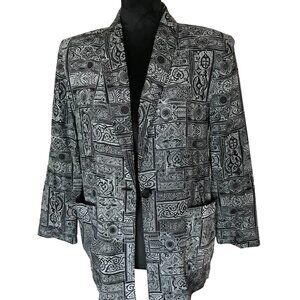 Asian Oversized Blazer Vintage 70s Kensington Square Jacket Women’s Size Small